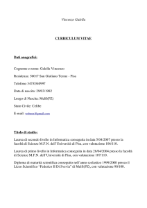 Vincenzo Galella CURRICULUM VITAE Dati anagrafici: Cognome e