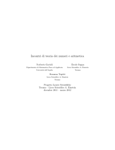 Incontri di teoria dei numeri e aritmetica