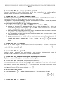 Esercizi di geometria solida assegnati in Esami di Stato