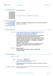 Giulia Genovese Laurea in Ostetricia conseguita presso l`Università