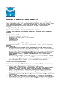 Verbale della 137° Riunione del Consiglio Direttivo LICE