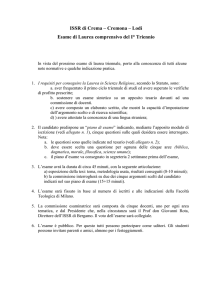 Lodi Esame di Laurea comprensivo del I° Triennio - ISSR