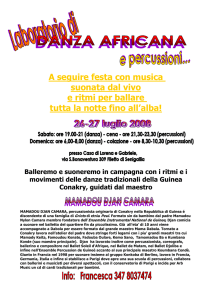 A seguire festa con musica suonata dal vivo e ritmi