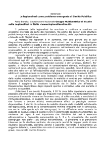 Le legionellosi come problema emergente di