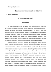 L`ebraismo nel SAE - Segretariato Attività Ecumeniche