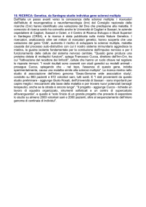 10. RICERCA: Genetica, da Sardegna studio individua gene