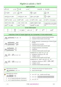 Algebra e calcolo dei limiti: Formulario e tecniche