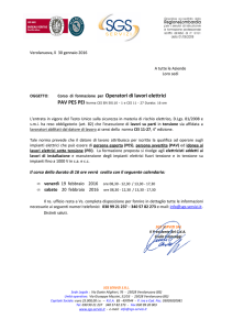 PAV PES PEI formazione per Operatori di lavori elettrici ori elettrici