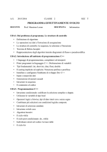 PROGRAMMA EFFETTIVAMENTE SVOLTO