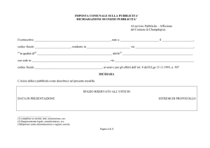 Modulo per la dichiarazione di inizio pubblicità