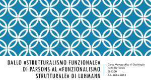 Da Parsons a Luhmann -