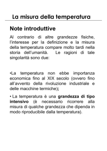 La misura della temperatura Note introduttive