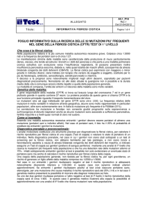 FOGLIO INFORMATIVO SULLA RICERCA DELLE 32 MUTAZIONI