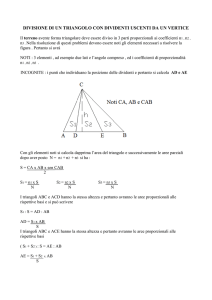 divisione di un triangolo con dividenti uscenti da un vertice