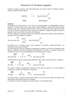 Esercizio n°5 di sintesi organica
