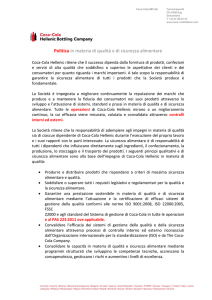 Politica in materia di qualità e di sicurezza alimentare