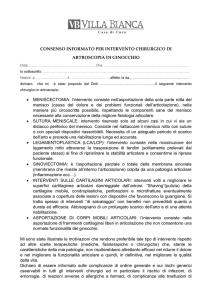 consenso informato per artroscopia ginocchio