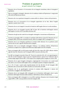Problemi sui punti notevoli di un triangolo