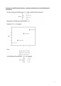 1 Esercizio 1 (variabili aleatorie discrete – funzione di ripartizione