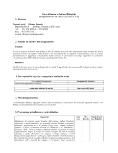 Corso di laurea in Scienze Biologiche Insegnamento di ECOLOGIA