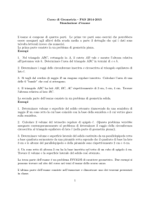 Corso di Geometria - PAS 2014-2015 Simulazione d`esame L