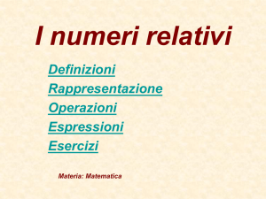 I numeri relativi