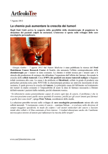 La chemio può aumentare la crescita dei tumori