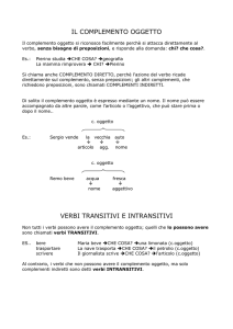 Complemento oggetto e transitività