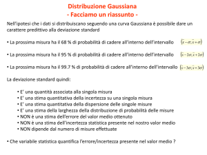 Distribuzione Gaussiana - Facciamo un riassunto