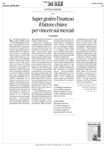 Saper gestire l`inatteso il fattore chiave per vincere sui mercati