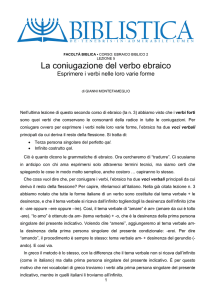 La coniugazione del verbo ebraico