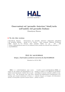 `gerundio Anteriore` hindi/urdu nell`ambito del gerundio Italiano