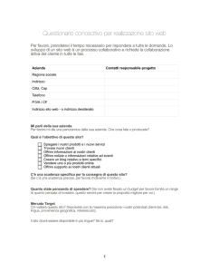 Questionario conoscitivo per realizzazione sito web