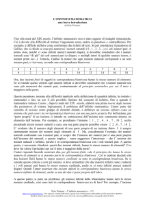 Ezio Fornero, L`infinito matematico