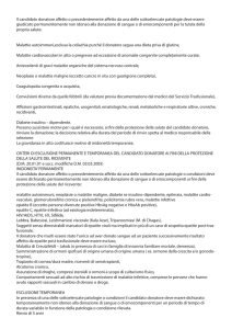 Criteri di esclusione dalla donazione del candidato donatore