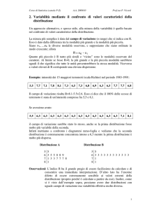2. Variabilità mediante il confronto di valori caratteristici della