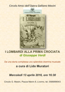 I LOMBARDI ALLA PRIMA CROCIATA di Giuseppe Verdi a cura di