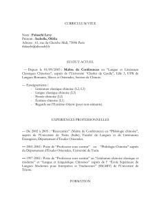 CURRICULUM VITÆ Nom : Falaschi Levy Prénom