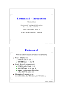 Elettronica I – Introduzione Elettronica I