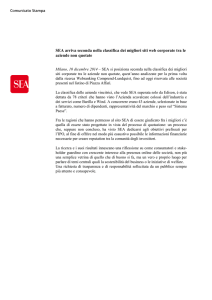 SEA arriva seconda nella classifica dei migliori siti web corporate tra