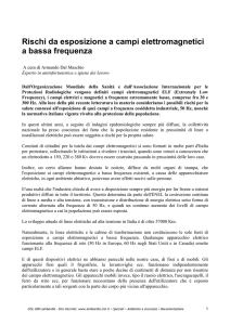 rischi da esposizione a campi elettromagnetici a bassa frequenza