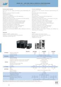 Serie GE – UPS ON LINE a doppia conversione