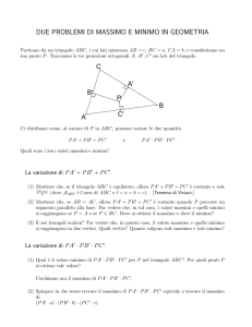 DUE PROBLEMI DI MASSIMO E MINIMO IN GEOMETRIA
