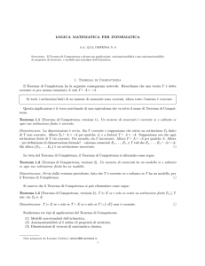 LOGICA MATEMATICA PER INFORMATICA 1. Teorema di