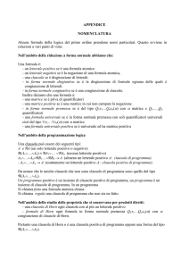 APPENDICE NOMENCLATURA Alcune formule della logica del