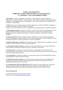 Logica Matematica - Prof. L. Borzacchini