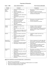 obiettivi minimi e programma matematica 2bm