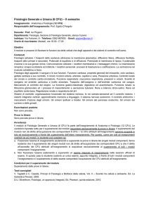 Fisiologia Generale e Umana - Dipartimento di Scienze del Farmaco