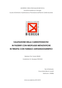 valutazione della cardiotossicita` in pazienti con neoplasie