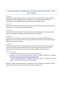 Economia Politica. Syllabus del corso (Prima Parte del modulo 1